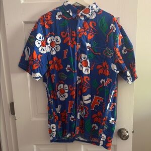 Florida Gators Blue and Orange Casual Button Down Shirt